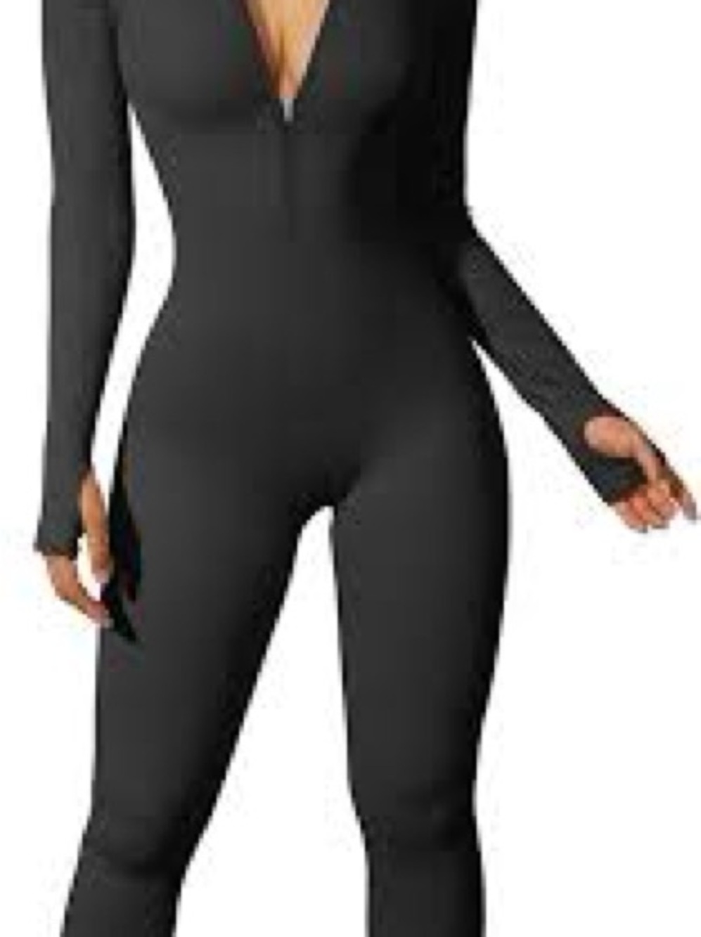 Black OQQ Ribbed Long-Sleeve Top - XL